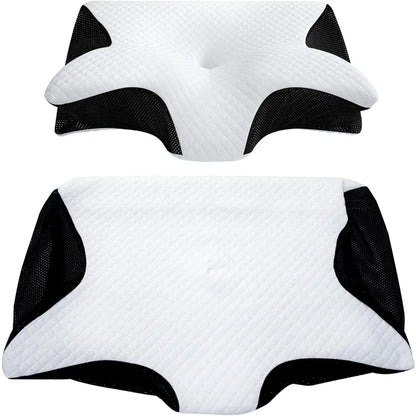 Memory Foam Cervical Pillowcase with Zipper, Replaceable, Machine Washable, Breathable and Non-Stuffy, Pillowcase Only, 1 Piece