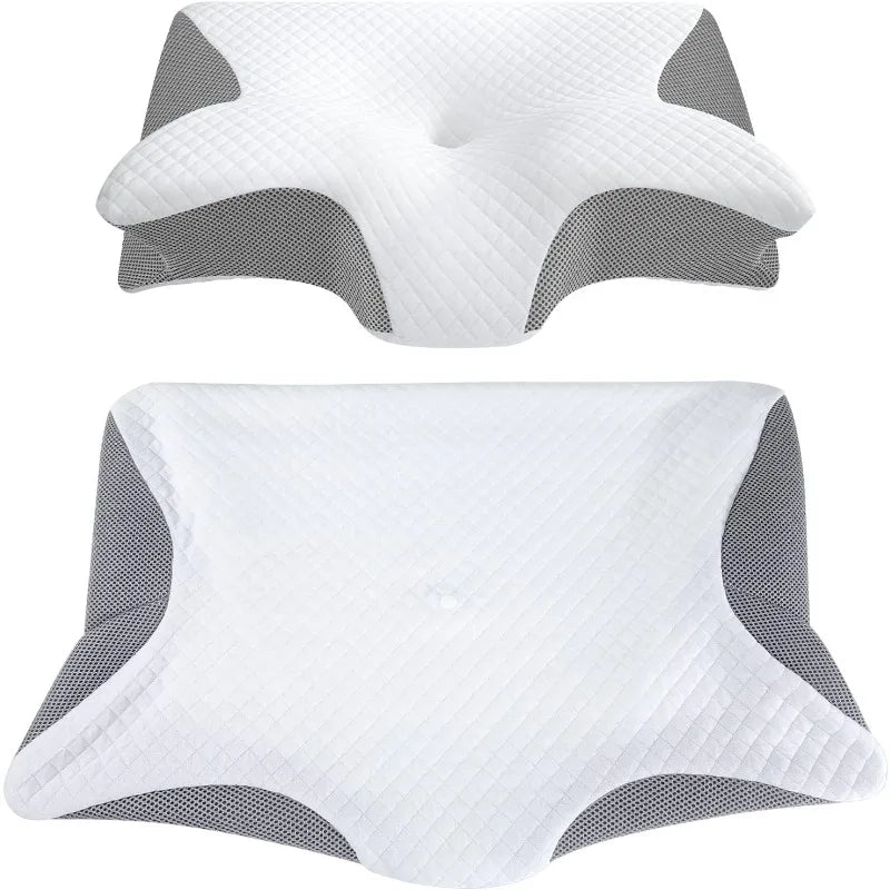 Memory Foam Cervical Pillowcase with Zipper, Replaceable, Machine Washable, Breathable and Non-Stuffy, Pillowcase Only, 1 Piece