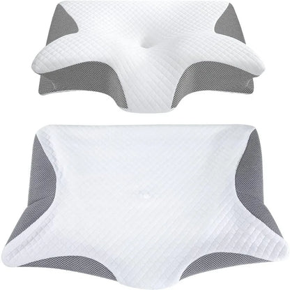 Memory Foam Cervical Pillowcase with Zipper, Replaceable, Machine Washable, Breathable and Non-Stuffy, Pillowcase Only, 1 Piece