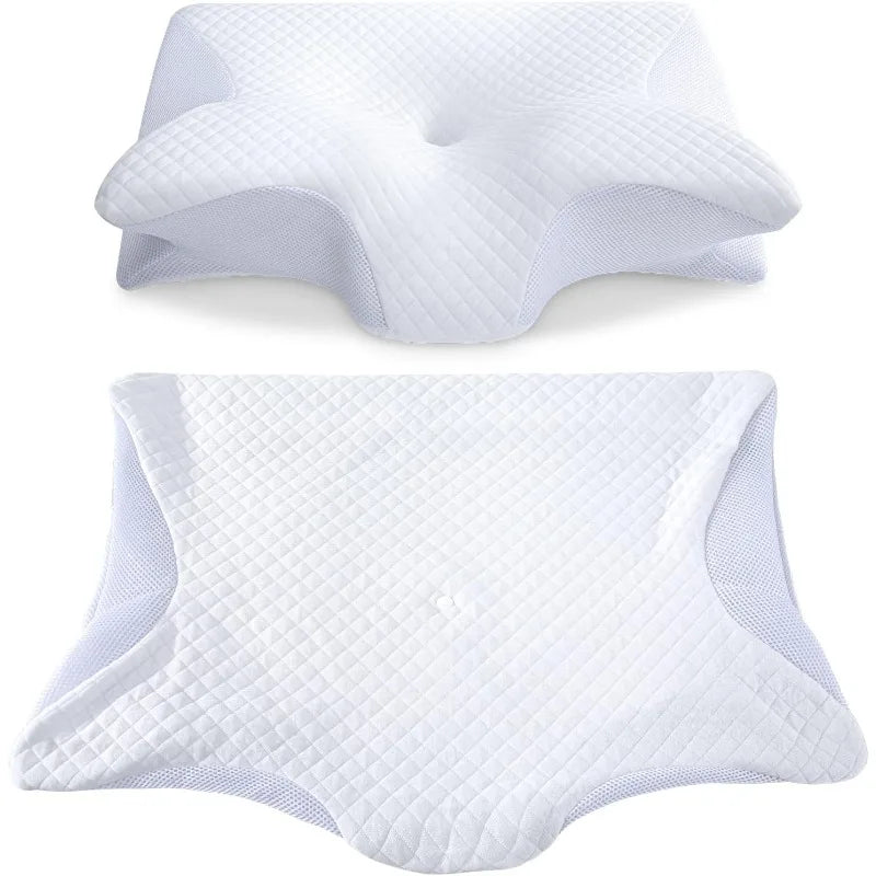 Memory Foam Cervical Pillowcase with Zipper, Replaceable, Machine Washable, Breathable and Non-Stuffy, Pillowcase Only, 1 Piece