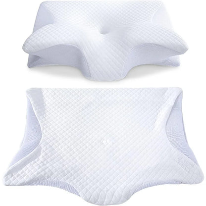 Memory Foam Cervical Pillowcase with Zipper, Replaceable, Machine Washable, Breathable and Non-Stuffy, Pillowcase Only, 1 Piece