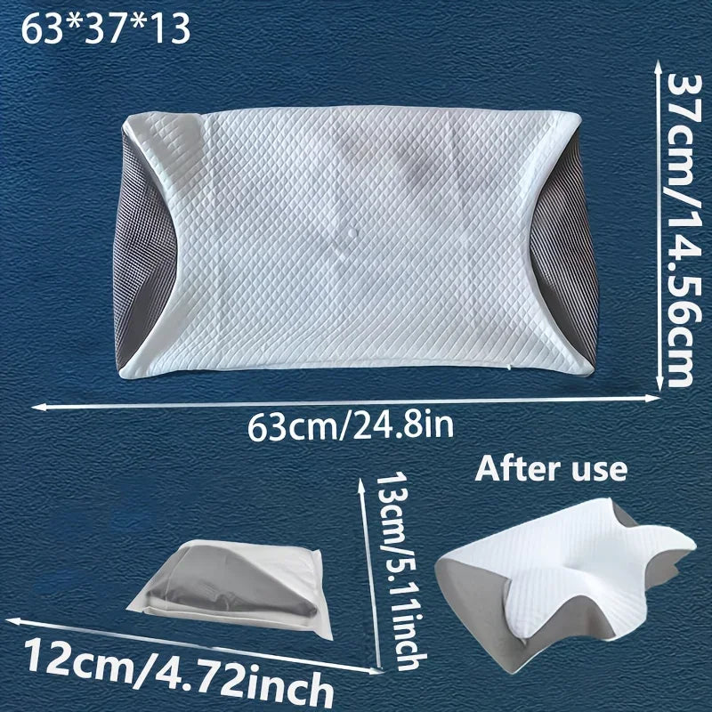 Memory Foam Cervical Pillowcase with Zipper, Replaceable, Machine Washable, Breathable and Non-Stuffy, Pillowcase Only, 1 Piece